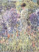 frederick carl frieseke Woman in a Garden (nn02) USA oil painting reproduction
